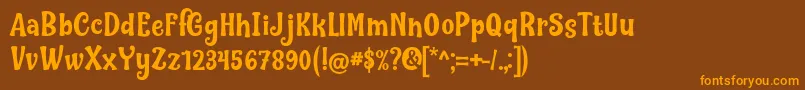 Nilky  Miky by Keithzo 7NTypes Font – Orange Fonts on Brown Background