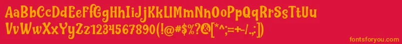 Nilky  Miky by Keithzo 7NTypes Font – Orange Fonts on Red Background