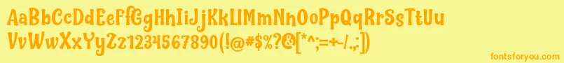 Nilky  Miky by Keithzo 7NTypes Font – Orange Fonts on Yellow Background