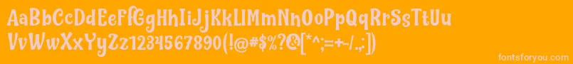 Nilky  Miky by Keithzo 7NTypes Font – Pink Fonts on Orange Background