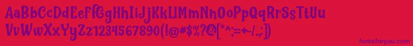 Nilky  Miky by Keithzo 7NTypes Font – Purple Fonts on Red Background