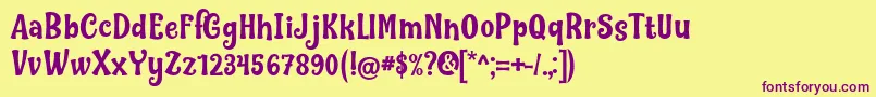 Nilky  Miky by Keithzo 7NTypes Font – Purple Fonts on Yellow Background