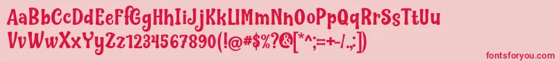 Nilky  Miky by Keithzo 7NTypes Font – Red Fonts on Pink Background