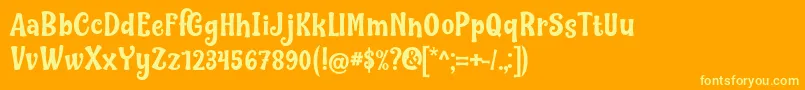 Nilky  Miky by Keithzo 7NTypes Font – Yellow Fonts on Orange Background