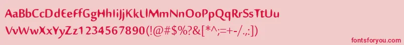 フォントNillima – ピンクの背景に赤い文字