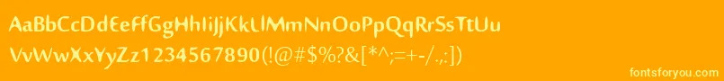 Nillima-Schriftart – Gelbe Schriften auf orangefarbenem Hintergrund