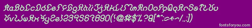 Nine Bold Italic Font – Green Fonts on Purple Background