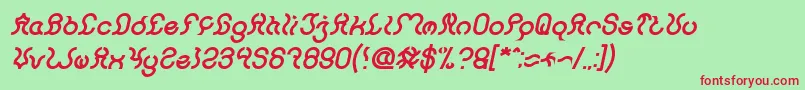 Nine Bold Italic Font – Red Fonts on Green Background