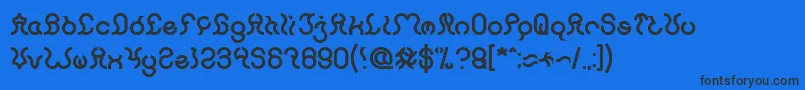 フォントNine Bold – 黒い文字の青い背景