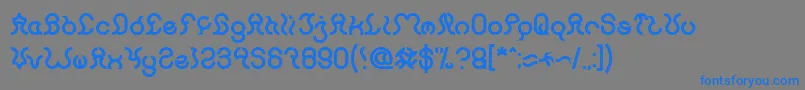 フォントNine Bold – 灰色の背景に青い文字