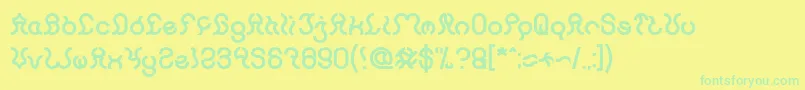 Nine Bold Font – Green Fonts on Yellow Background