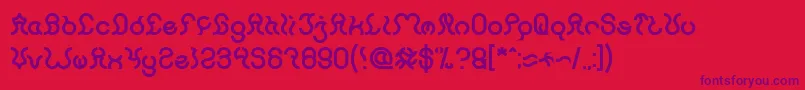 Nine Bold Font – Purple Fonts on Red Background