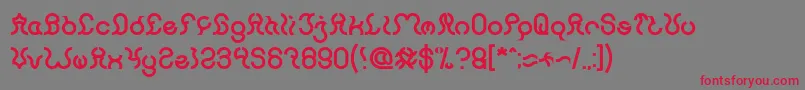 Nine Bold-Schriftart – Rote Schriften auf grauem Hintergrund