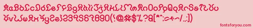 Fonte Nine Bold – fontes vermelhas em um fundo rosa