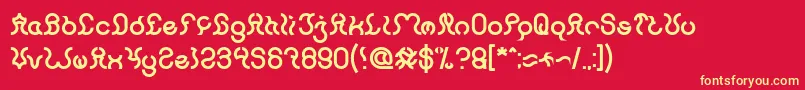 Шрифт Nine Bold – жёлтые шрифты на красном фоне