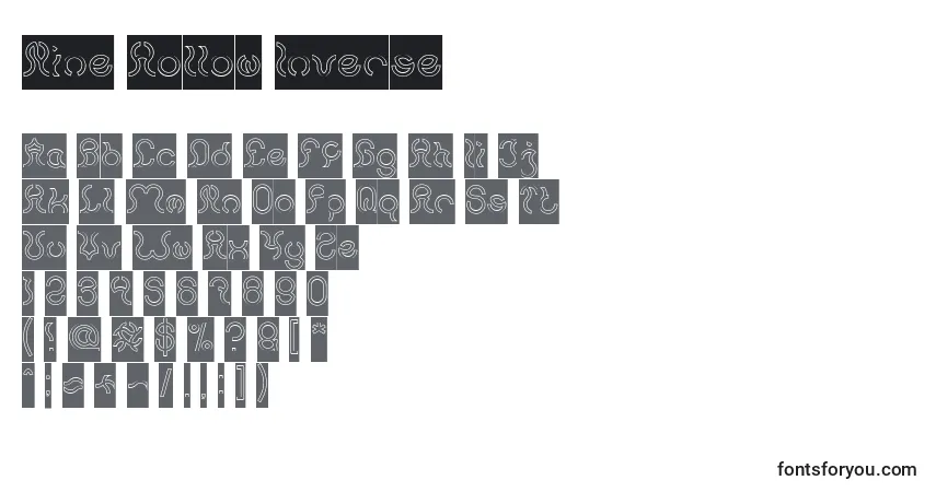 Шрифт Nine Hollow Inverse – алфавит, цифры, специальные символы