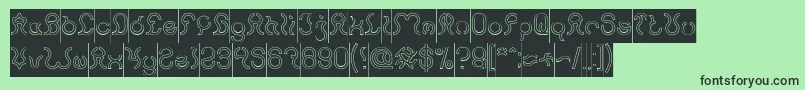 Nine Hollow Inverse Font – Black Fonts on Green Background