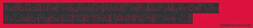 Nine Hollow Inverse Font – Black Fonts on Red Background