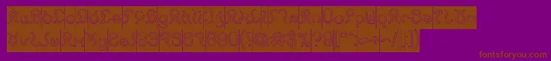 Nine Hollow Inverse Font – Brown Fonts on Purple Background