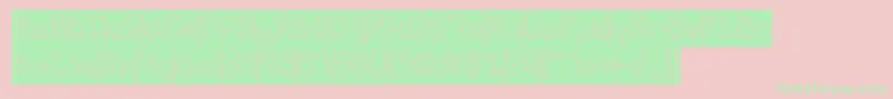 Nine Hollow Inverse Font – Green Fonts on Pink Background
