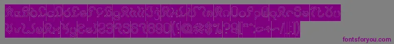 Nine Hollow Inverse Font – Purple Fonts on Gray Background