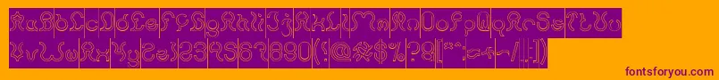 Nine Hollow Inverse Font – Purple Fonts on Orange Background