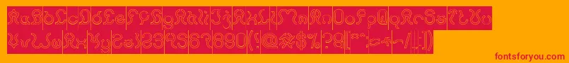 Nine Hollow Inverse Font – Red Fonts on Orange Background