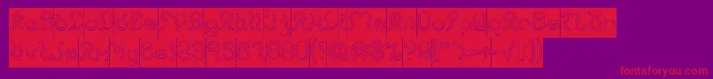 Nine Hollow Inverse Font – Red Fonts on Purple Background