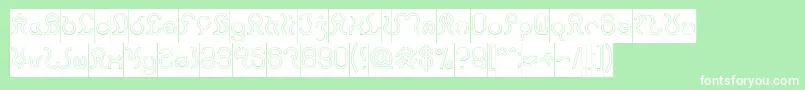 Nine Hollow Inverse Font – White Fonts on Green Background