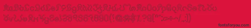 Nine Hollow Font – Black Fonts on Red Background