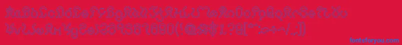 Nine Hollow-Schriftart – Blaue Schriften auf rotem Hintergrund