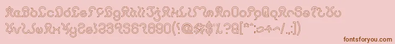 Nine Hollow Font – Brown Fonts on Pink Background