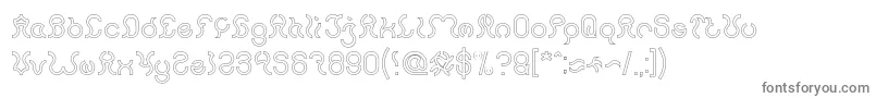 Nine Hollow-fontti – harmaat kirjasimet valkoisella taustalla