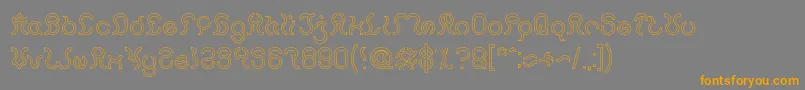 Nine Hollow-Schriftart – Orangefarbene Schriften auf grauem Hintergrund