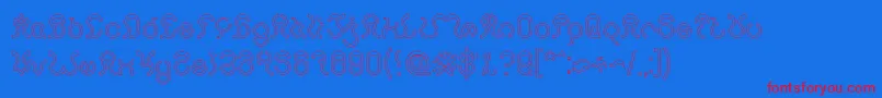 フォントNine Hollow – 赤い文字の青い背景