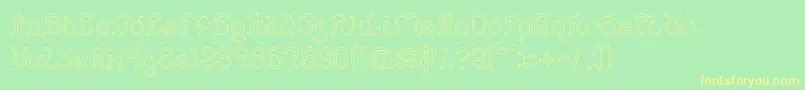 Nine Hollow Font – Yellow Fonts on Green Background