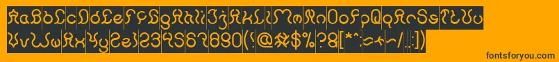 Nine Inverse-Schriftart – Schwarze Schriften auf orangefarbenem Hintergrund