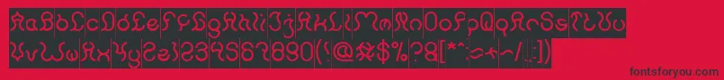Nine Inverse-Schriftart – Schwarze Schriften auf rotem Hintergrund