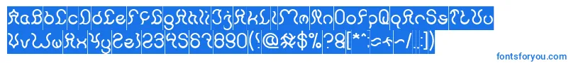 フォントNine Inverse – 白い背景に青い文字