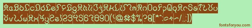 Nine Inverse-Schriftart – Braune Schriften auf grünem Hintergrund