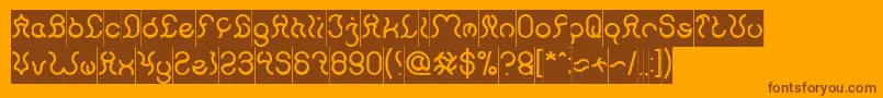 Nine Inverse-Schriftart – Braune Schriften auf orangefarbenem Hintergrund