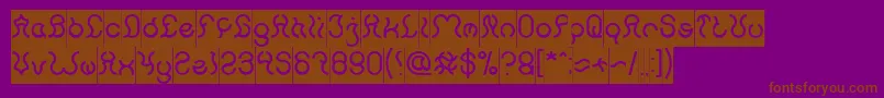 Czcionka Nine Inverse – brązowe czcionki na fioletowym tle