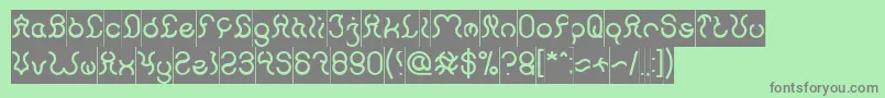 Nine Inverse-Schriftart – Graue Schriften auf grünem Hintergrund