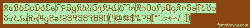 Nine Inverse Font – Green Fonts on Brown Background