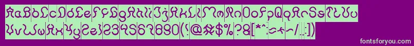 Nine Inverse-Schriftart – Grüne Schriften auf violettem Hintergrund