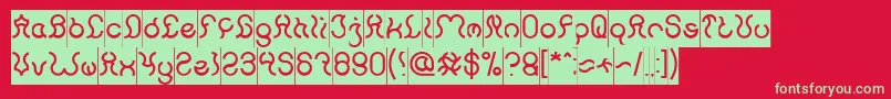 Nine Inverse-Schriftart – Grüne Schriften auf rotem Hintergrund