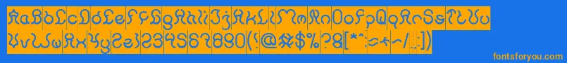 Nine Inverse Font – Orange Fonts on Blue Background