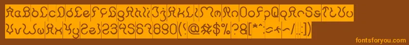 Nine Inverse-Schriftart – Orangefarbene Schriften auf braunem Hintergrund