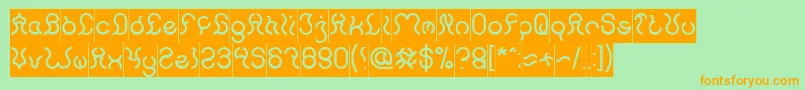 Nine Inverse Font – Orange Fonts on Green Background