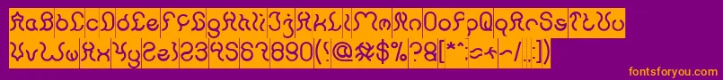 Fonte Nine Inverse – fontes laranjas em um fundo violeta